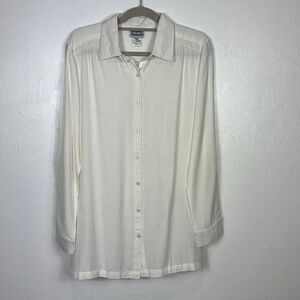 Anthony Richards Grayish White Long Sleeve Button Down Shirt Size 16
